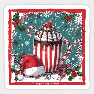 Warm Cocoa Wishes – Festive Holiday Cheer Sticker